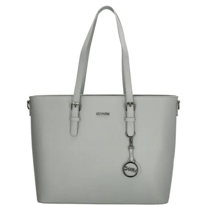 Dames Schooltassen|Schooltas Shoppers>Charm London Birmingham Shopper 15.6" grijs
