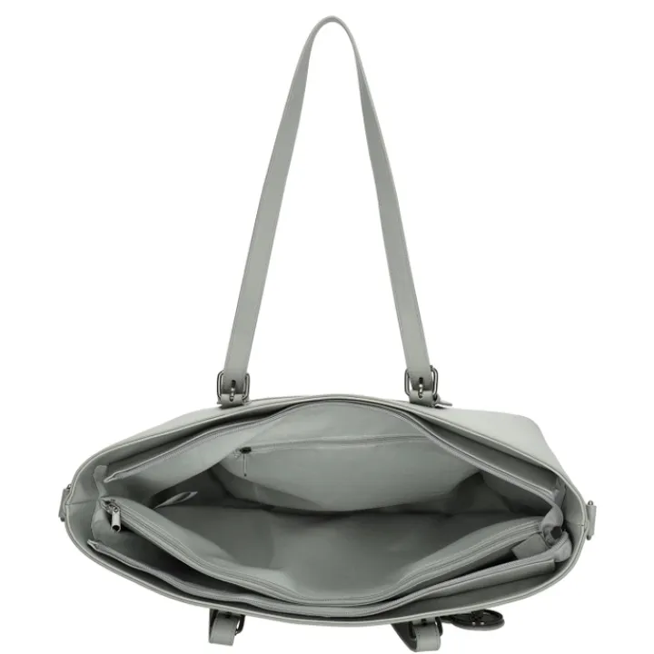 Dames Schooltassen|Schooltas Shoppers>Charm London Birmingham Shopper 15.6" grijs