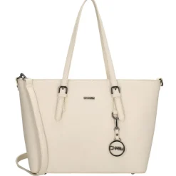 Shoppers|Schoudertassen>Charm London Birmingham Shopper creme