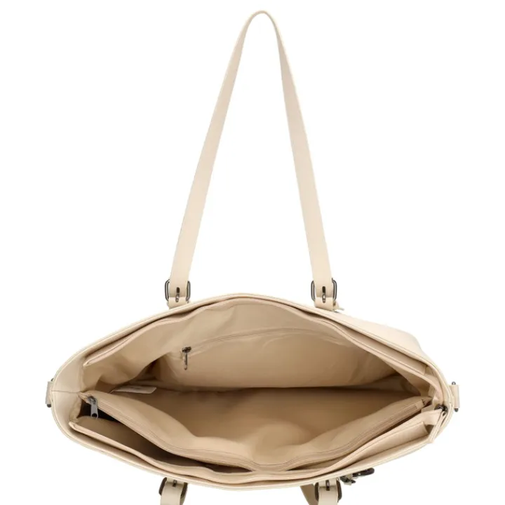 Dames Schooltassen|Schooltas Shoppers>Charm London Birmingham Shopper 15.6" beige