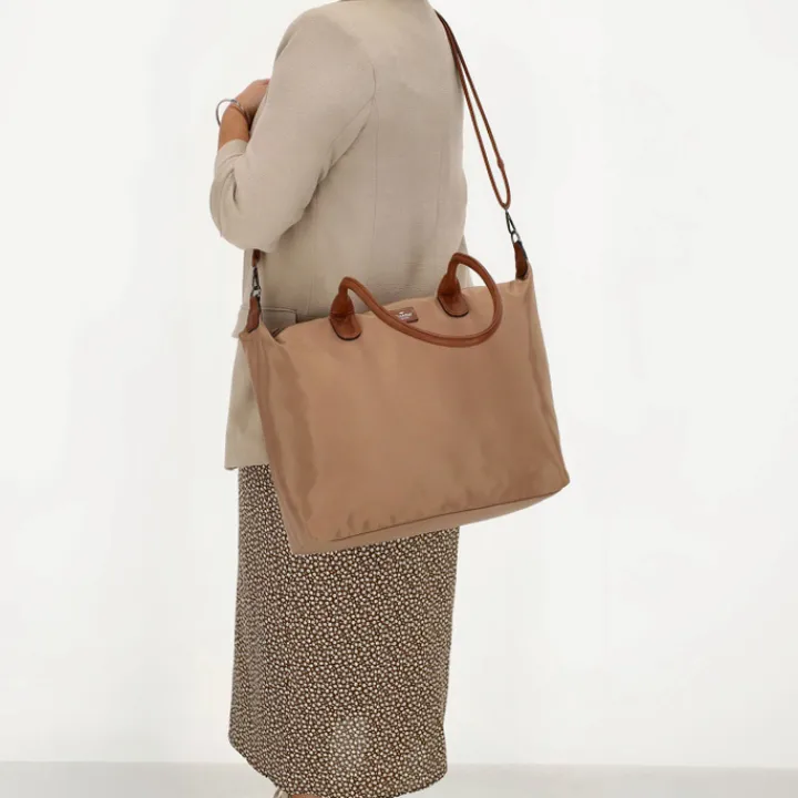 Dames Schooltassen|Schooltas Shoppers>Charm London Buckingham Laptopbag taupe