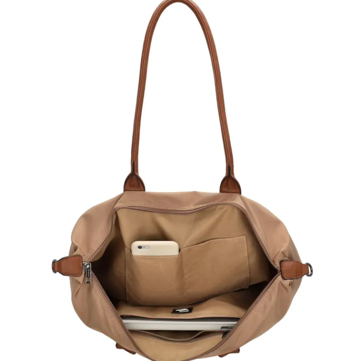 Dames Schooltassen|Schooltas Shoppers>Charm London Buckingham Laptopbag taupe