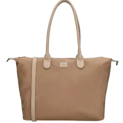 Dames Schooltassen|Schooltas Shoppers>Charm London Buckingham Mono Laptopbag lichttaupe