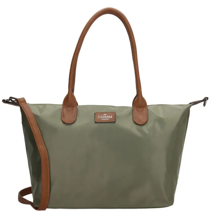 Shoppers|Schoudertassen>Charm London Buckingham Shopper olijfgroen