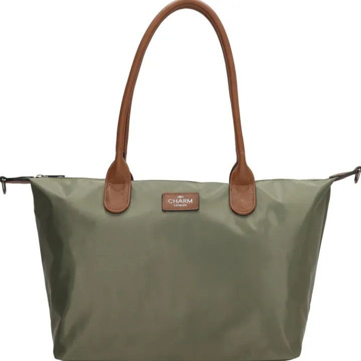 Shoppers|Schoudertassen>Charm London Buckingham Shopper olijfgroen