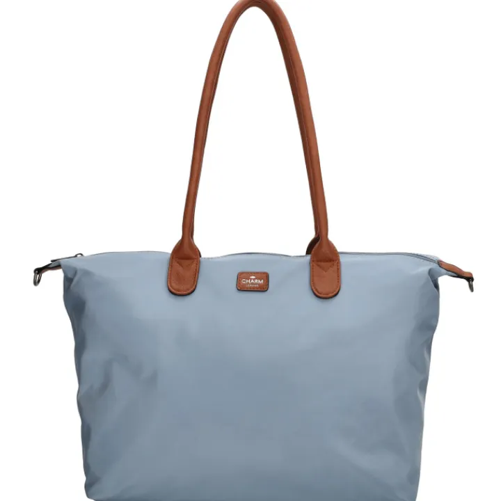 Dames Schooltassen|Schooltas Shoppers>Charm London Buckingham Shoulderbag steelblue
