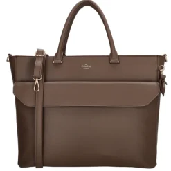 Dames Schooltassen|Schooltas Shoppers>Charm London Cambridge Laptopbag mocha