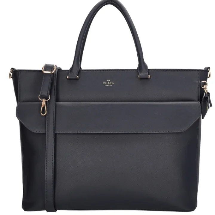 Dames Schooltassen|Schooltas Shoppers>Charm London Cambridge Laptopbag blue