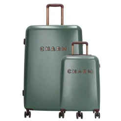 Koffersets|Reiskoffers>Charm London Capetown Trolley Set dark green