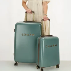 Koffersets|Reiskoffers>Charm London Capetown Trolley Set dark green