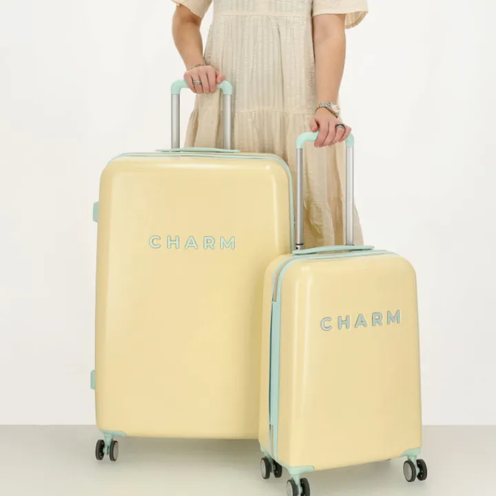 Koffersets|Reiskoffers>Charm London Capetown Trolley Set soft yellow