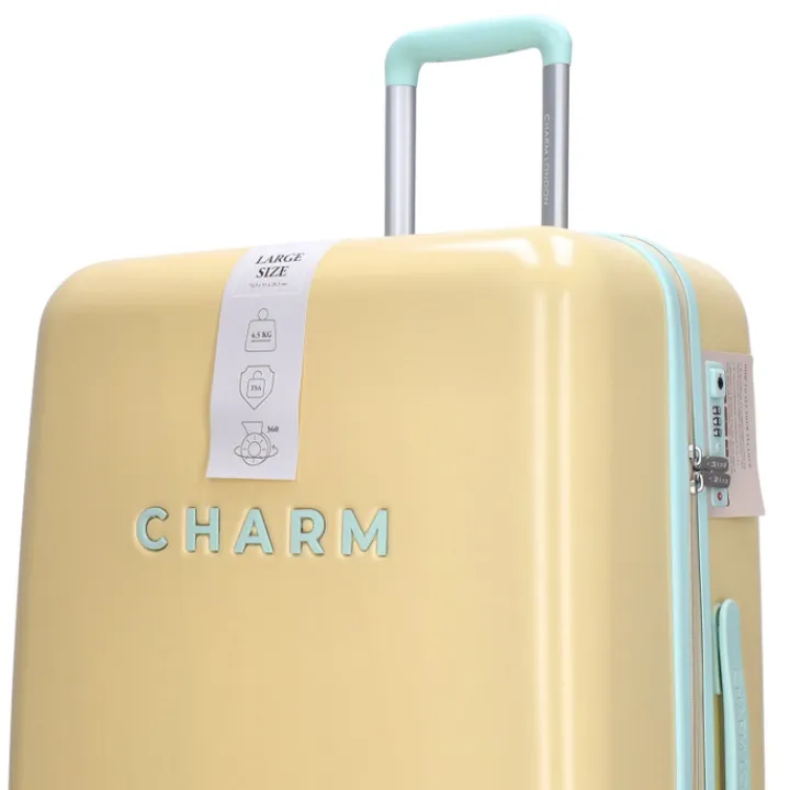 Koffersets|Reiskoffers>Charm London Capetown Trolley Set soft yellow