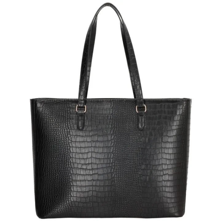 15.6 Inch Laptoptassen|Laptop Schoudertassen>Charm London Midwood Shopper 15.6 inch laptopvak black croco