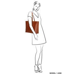 15.6 Inch Laptoptassen|Laptop Schoudertassen>Charm London Midwood Shopper 15.6 inch laptopvak cognac croco