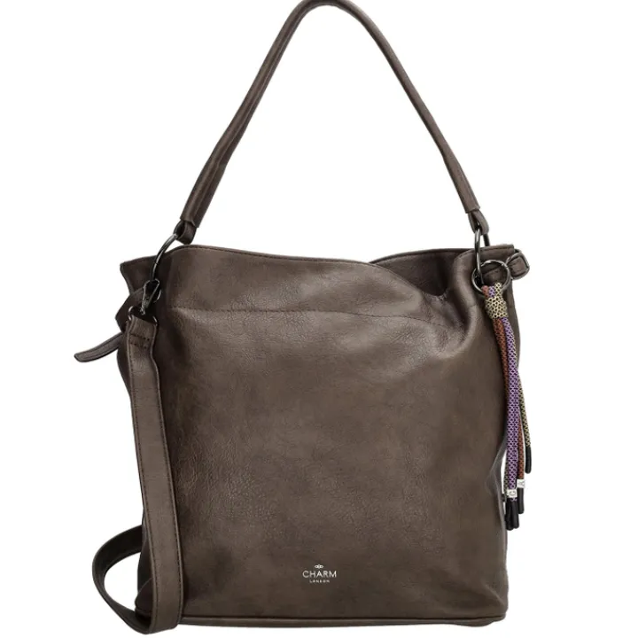 Shoppers|Schoudertassen>Charm London Tottenham Shopper darkbrown