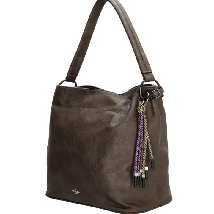 Shoppers|Schoudertassen>Charm London Tottenham Shopper darkbrown