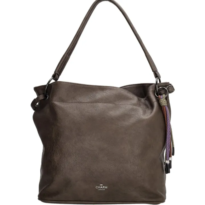 Shoppers|Schoudertassen>Charm London Tottenham Shopper darkbrown