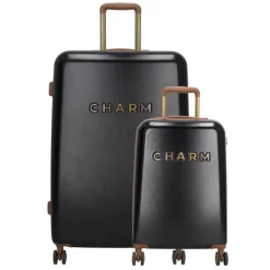 Koffersets|Reiskoffers>Charm London Travel Trolley Set zwart
