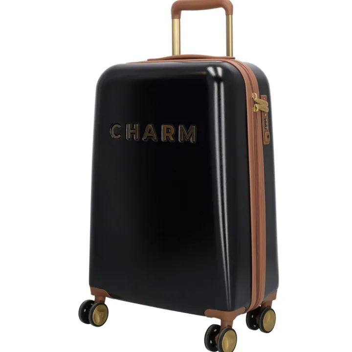 Koffersets|Reiskoffers>Charm London Travel Trolley Set zwart