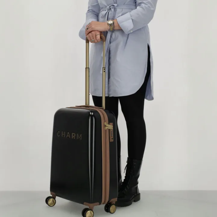 Koffersets|Reiskoffers>Charm London Travel Trolley Set zwart