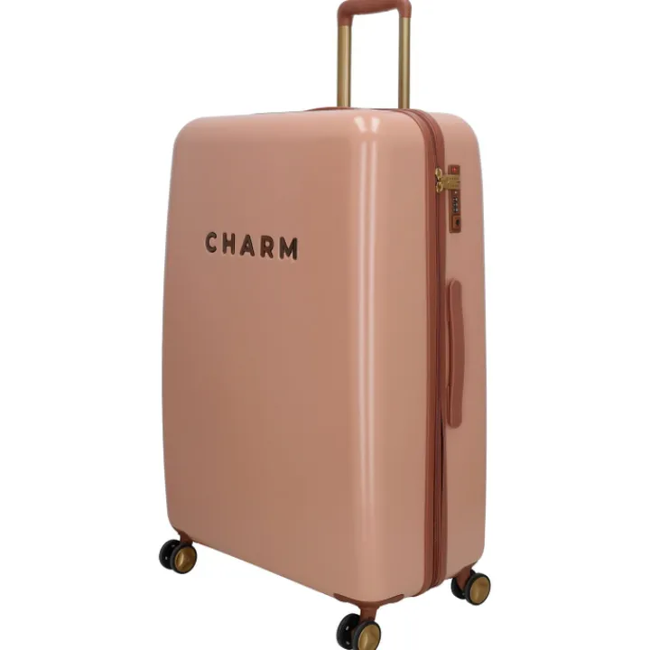 Koffersets|Reiskoffers>Charm London Travel Trolley Set roze