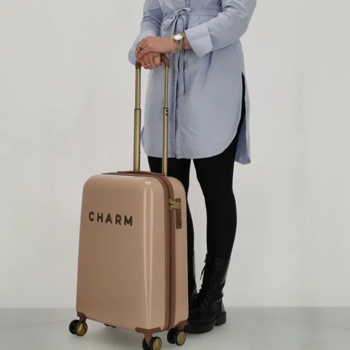 Koffersets|Reiskoffers>Charm London Travel Trolley Set roze