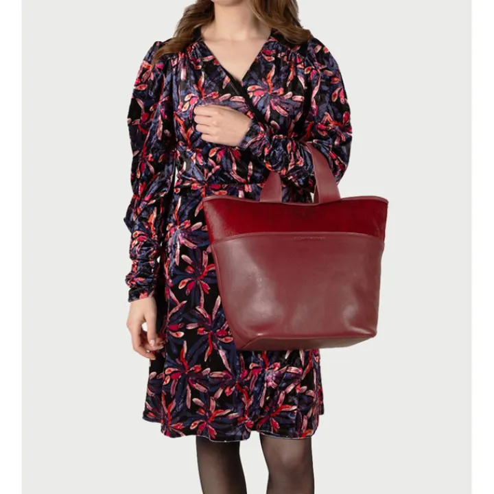 Shoppers|Schoudertassen>Cowboysbag Columbus Shopper X Carolien Spoor bordeauxred