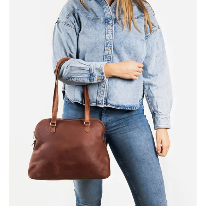Schoudertassen|Handtassen>Cowboysbag Shoulderbag Winwick cognac