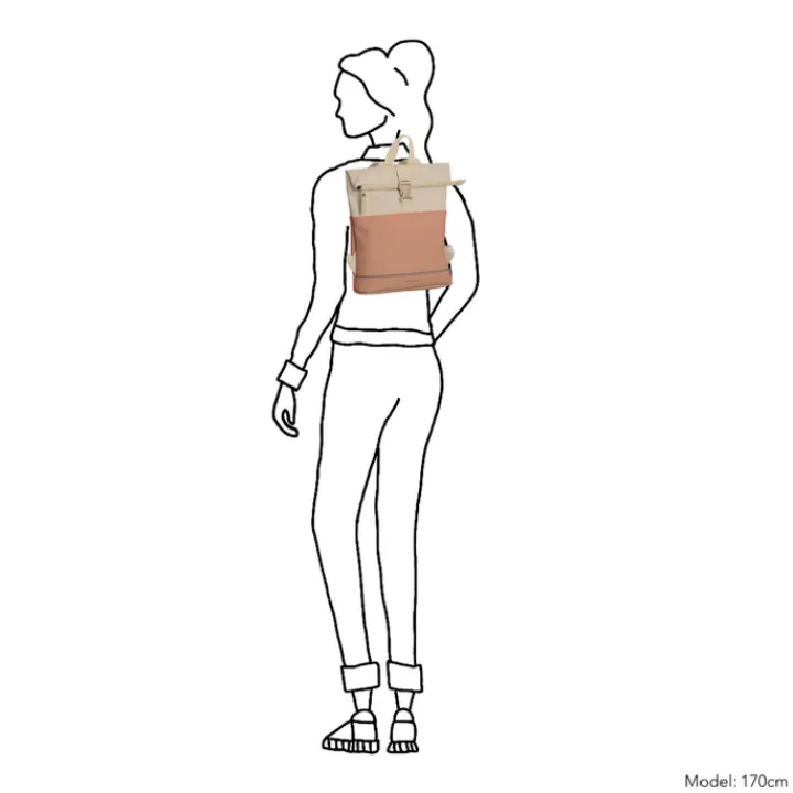 Mini Rugzakken|Kleine Rugzakken>Daniel Ray Allentown Waterproof Rolltop Backpack S old pink/beige