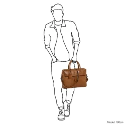 Herentassen|15.6 Inch Laptoptassen>Daniel Ray Gouldburn Laptopbag cognac
