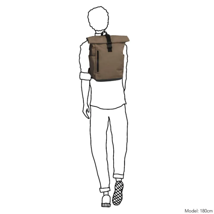 Daypack|15.6 Inch Laptoptassen>Daniel Ray Wangaratta Rolltop Backpack XL taupe