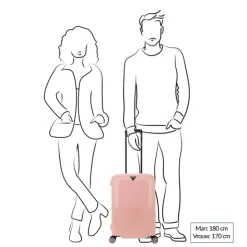 Handbagage Trolleys|Transavia Trolleys>Decent Axiss-Fix 4 Wiel Cabin Trolley 55 licht roze