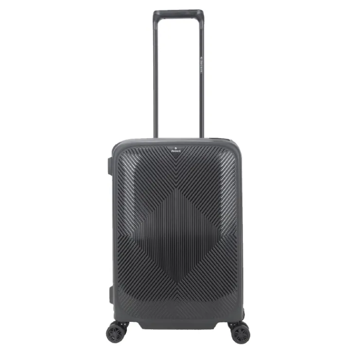 Transavia Trolleys|Handbagage Trolleys>Decent Axiss-Fix 4 Wiel Cabin Trolley 55 zwart