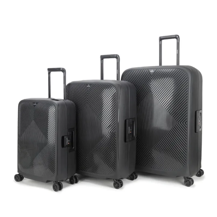 Transavia Trolleys|Handbagage Trolleys>Decent Axiss-Fix 4 Wiel Cabin Trolley 55 zwart