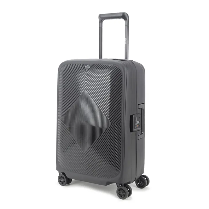 Transavia Trolleys|Handbagage Trolleys>Decent Axiss-Fix 4 Wiel Cabin Trolley 55 zwart