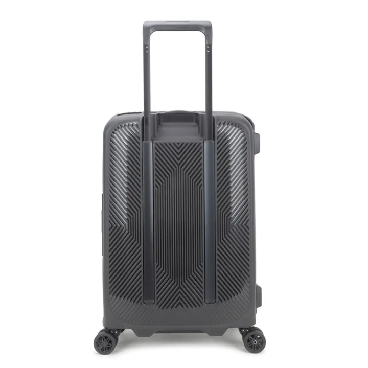 Transavia Trolleys|Handbagage Trolleys>Decent Axiss-Fix 4 Wiel Cabin Trolley 55 zwart