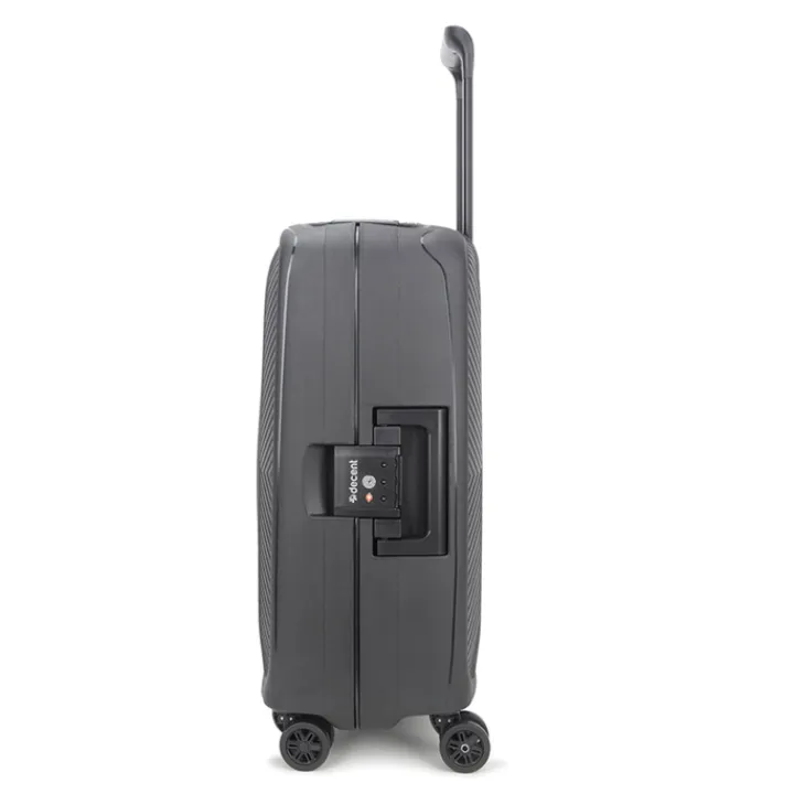 Transavia Trolleys|Handbagage Trolleys>Decent Axiss-Fix 4 Wiel Cabin Trolley 55 zwart