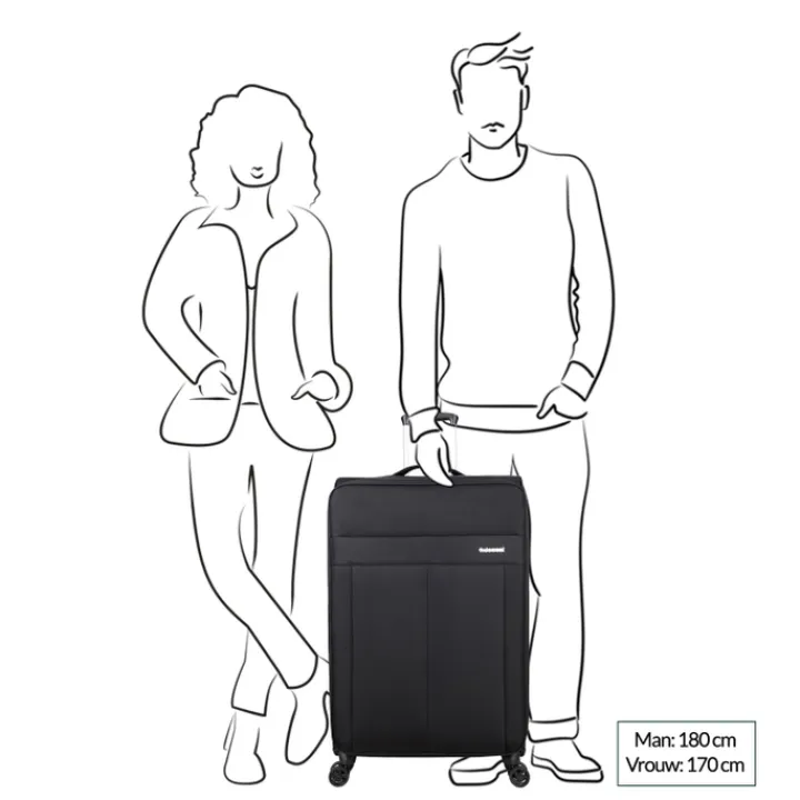 Lichtgewicht Koffers|Zachte Koffers>Decent D-Upright Trolley 76 black