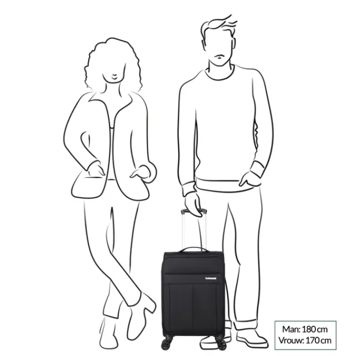 Handbagage Trolleys|Lichtgewicht Koffers>Decent D-Upright Trolley 55 red