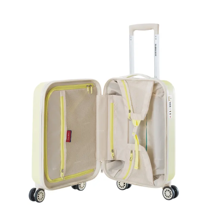 Transavia Trolleys|Klm Trolleys>Decent Star-Maxx Handbagage Trolley 55 pastel geel