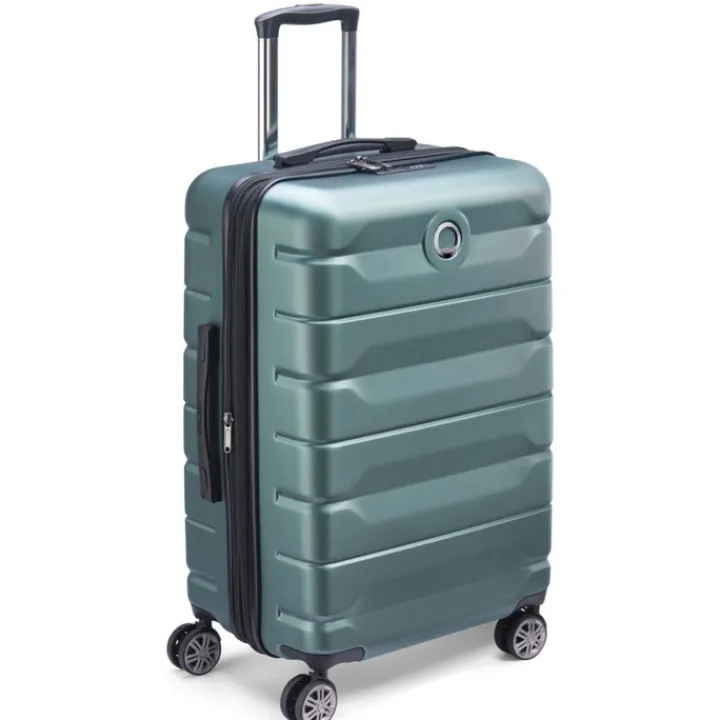 Reistrolleys|Reiskoffers>Delsey Air Armour 4 Wheel Medium Trolley 68 Expandable light green
