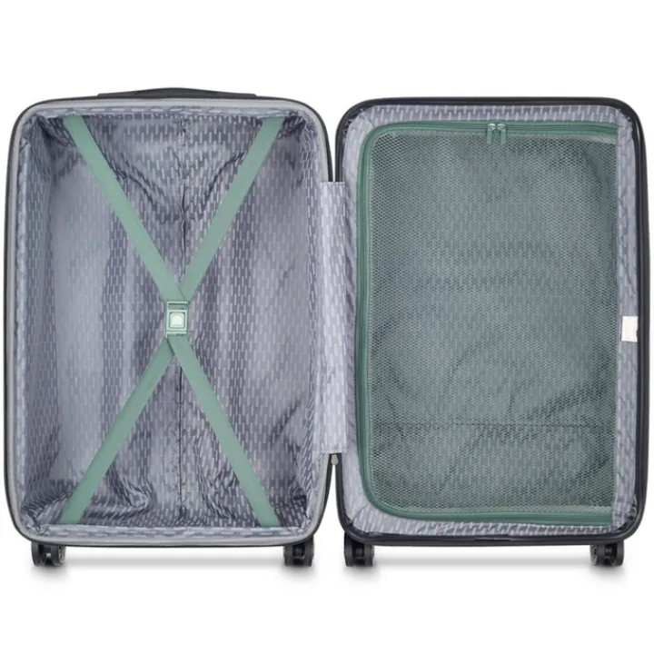 Reistrolleys|Reiskoffers>Delsey Air Armour 4 Wheel Medium Trolley 68 Expandable light green