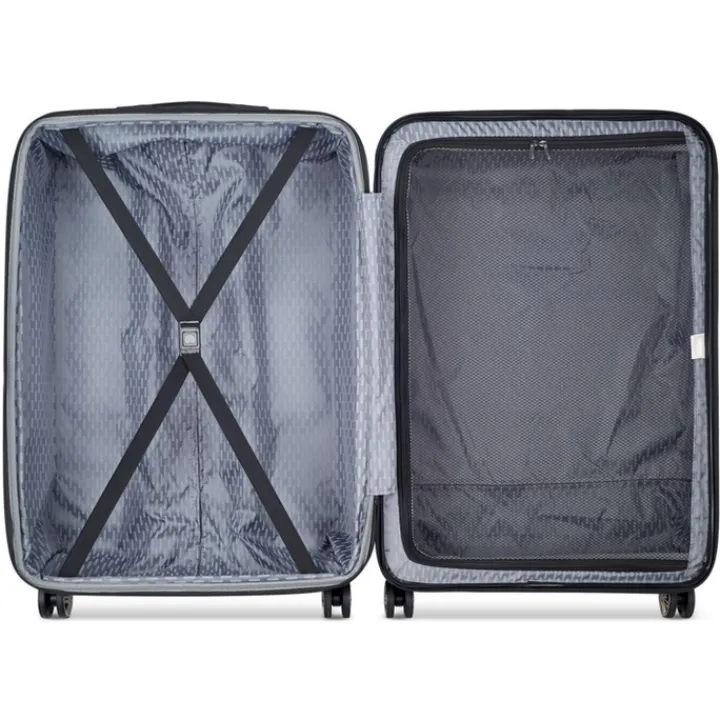 Reistrolleys|Reiskoffers>Delsey Air Armour 4 Wheel Large Trolley 77 Expandable black