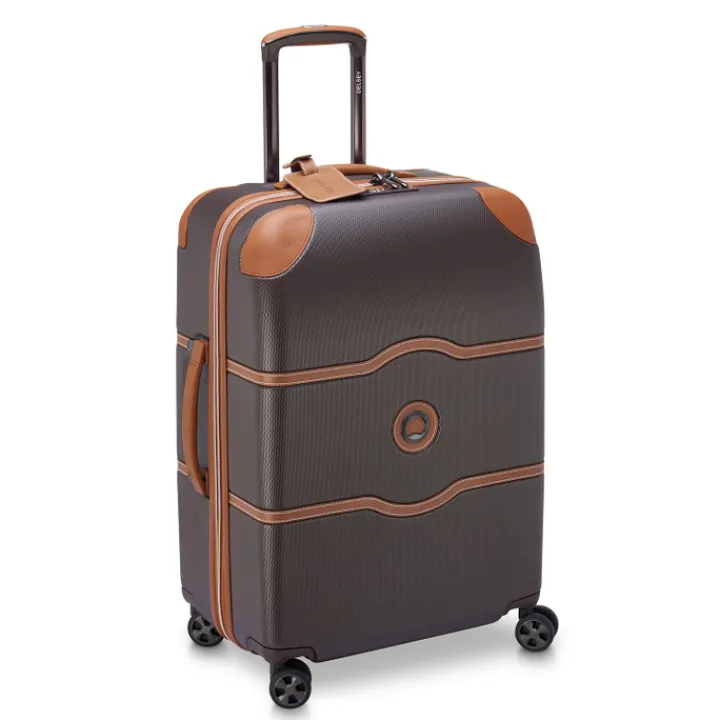 Reistrolleys|Reiskoffers>Delsey Chatelet Air 2.0 4 Wheel Medium Trolley 66 marron