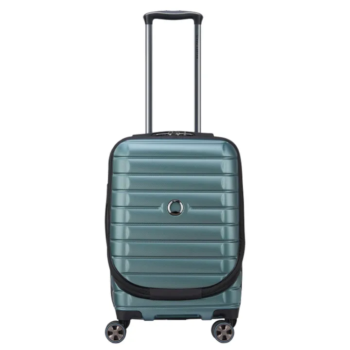 Handbagage Trolleys|Reistrolleys>Delsey Shadow 5.0 Cabin Trolley Front Pocket 55 Expandable green