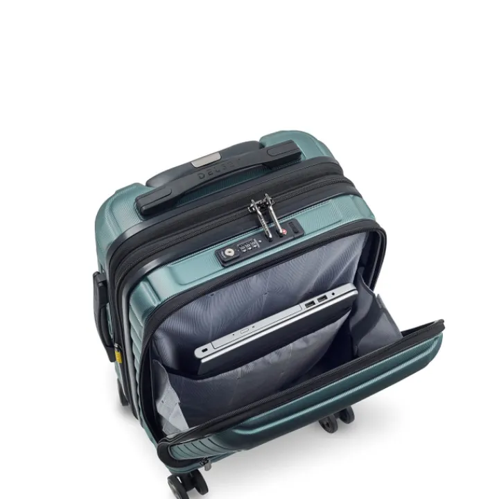 Handbagage Trolleys|Reistrolleys>Delsey Shadow 5.0 Cabin Trolley Front Pocket 55 Expandable green