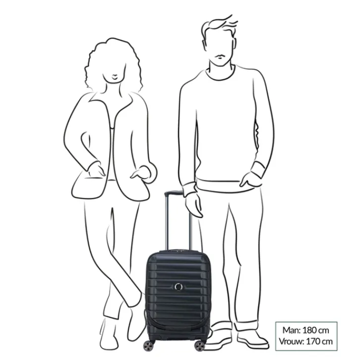 Handbagage Trolleys|Reistrolleys>Delsey Shadow 5.0 Cabin Trolley Front Pocket 55 Expandable blue