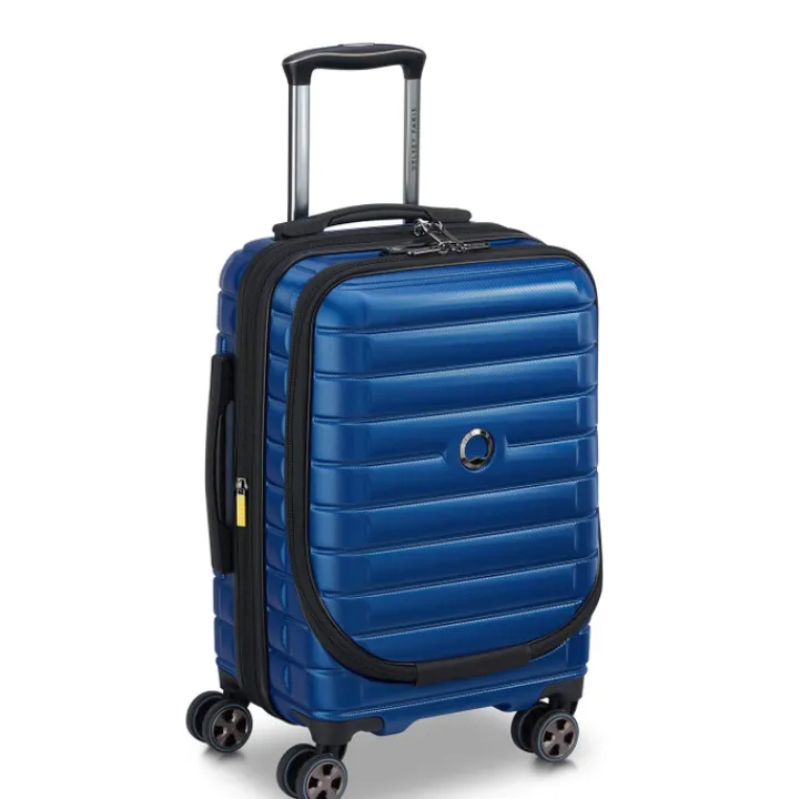 Handbagage Trolleys|Reistrolleys>Delsey Shadow 5.0 Cabin Trolley Front Pocket 55 Expandable blue