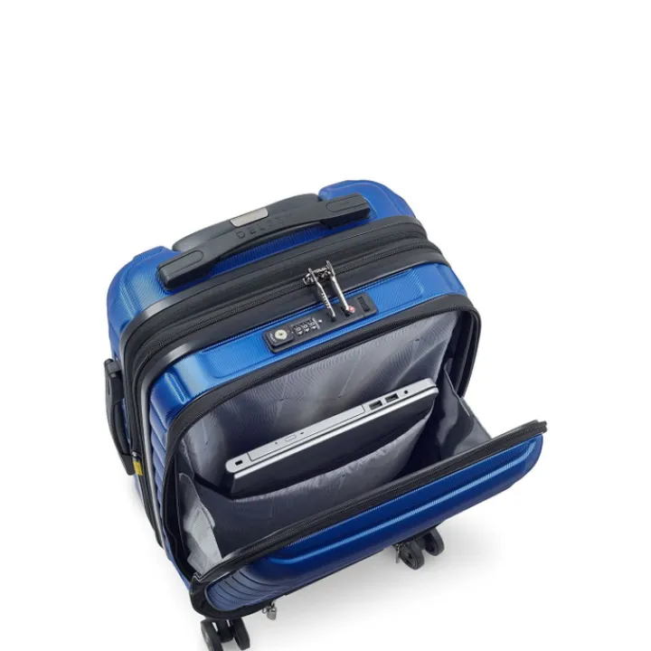 Handbagage Trolleys|Reistrolleys>Delsey Shadow 5.0 Cabin Trolley Front Pocket 55 Expandable blue