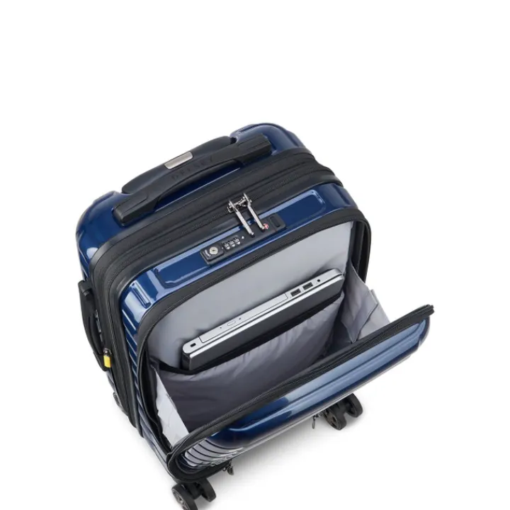 Handbagage Trolleys|Reistrolleys>Delsey Shadow 5.0 Cabin Trolley Front Pocket 55 Expandable blue